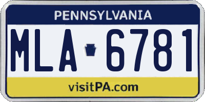 PA license plate MLA6781