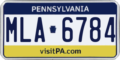 PA license plate MLA6784
