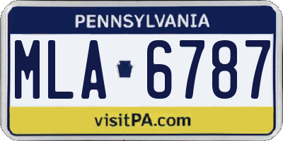 PA license plate MLA6787