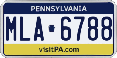 PA license plate MLA6788