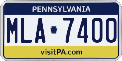 PA license plate MLA7400
