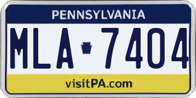 PA license plate MLA7404