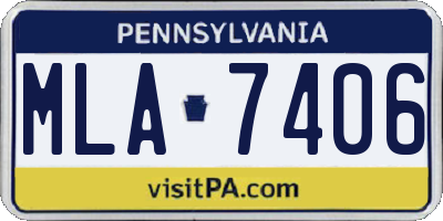 PA license plate MLA7406