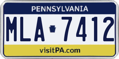 PA license plate MLA7412