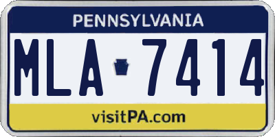 PA license plate MLA7414