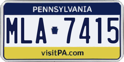 PA license plate MLA7415