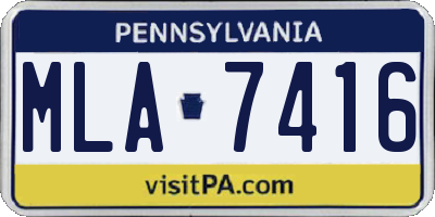 PA license plate MLA7416