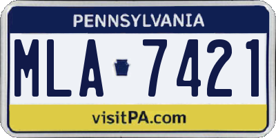 PA license plate MLA7421