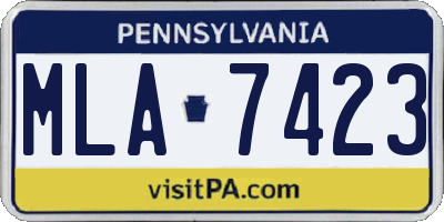 PA license plate MLA7423