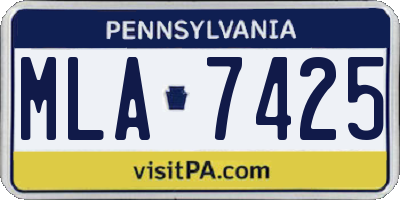 PA license plate MLA7425