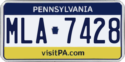 PA license plate MLA7428