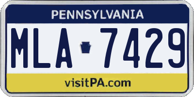 PA license plate MLA7429
