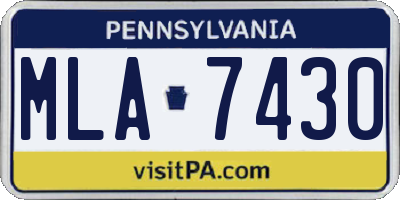 PA license plate MLA7430