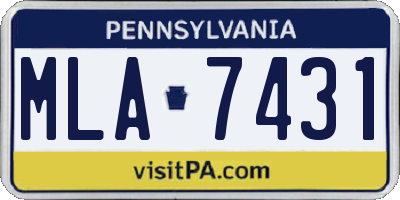 PA license plate MLA7431
