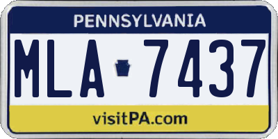 PA license plate MLA7437