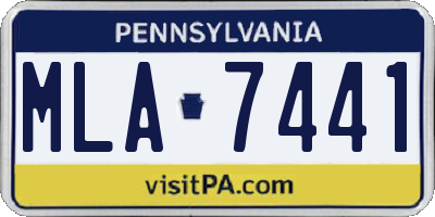 PA license plate MLA7441