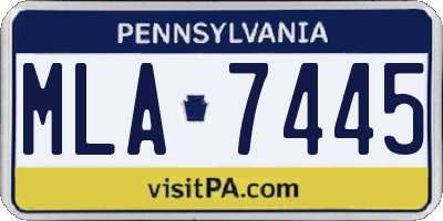 PA license plate MLA7445