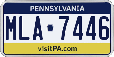 PA license plate MLA7446