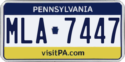 PA license plate MLA7447