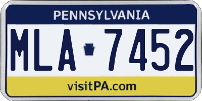PA license plate MLA7452