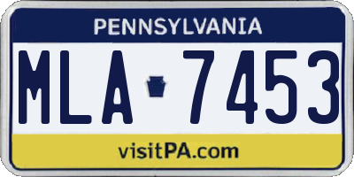 PA license plate MLA7453