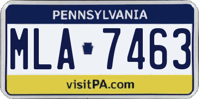 PA license plate MLA7463