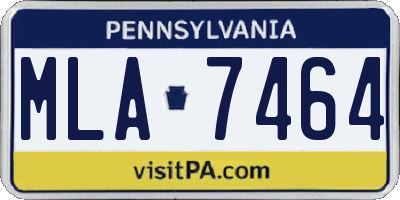 PA license plate MLA7464