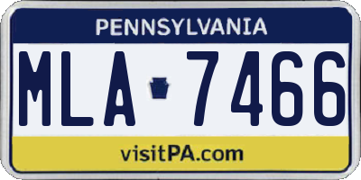 PA license plate MLA7466