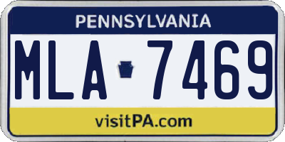 PA license plate MLA7469