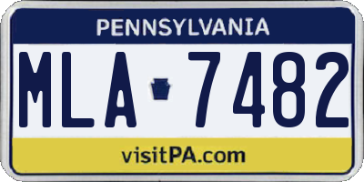 PA license plate MLA7482