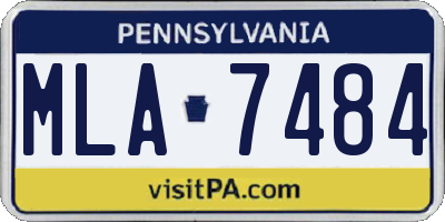 PA license plate MLA7484