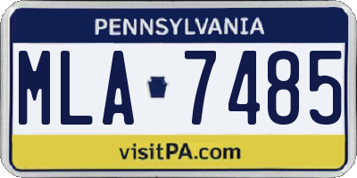 PA license plate MLA7485