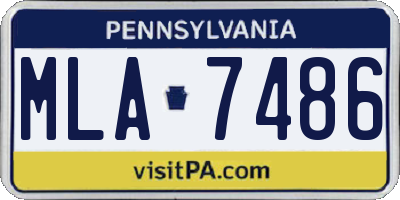 PA license plate MLA7486