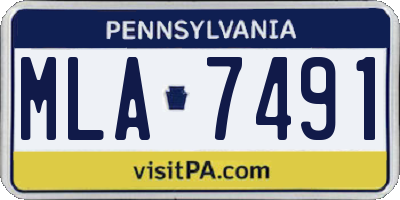 PA license plate MLA7491