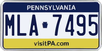 PA license plate MLA7495