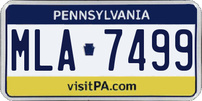PA license plate MLA7499