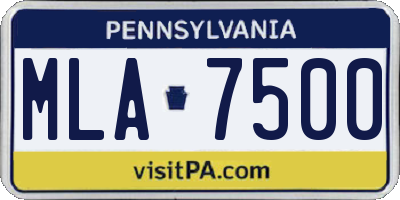PA license plate MLA7500