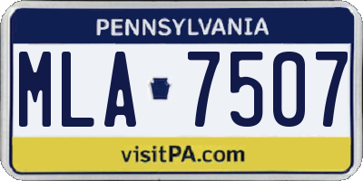 PA license plate MLA7507