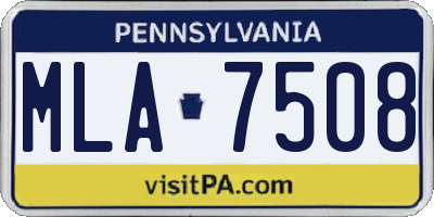 PA license plate MLA7508