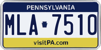 PA license plate MLA7510