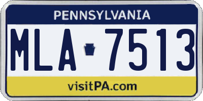PA license plate MLA7513