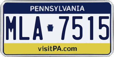 PA license plate MLA7515