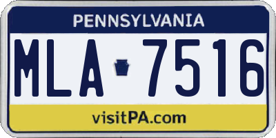 PA license plate MLA7516
