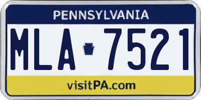 PA license plate MLA7521