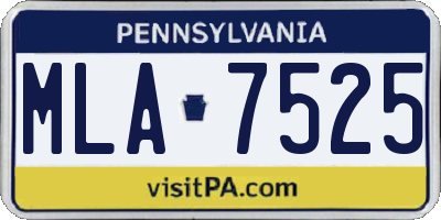 PA license plate MLA7525