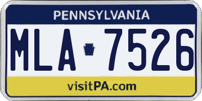 PA license plate MLA7526