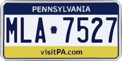 PA license plate MLA7527