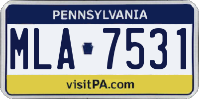 PA license plate MLA7531