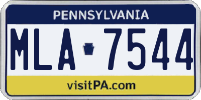 PA license plate MLA7544