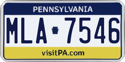 PA license plate MLA7546